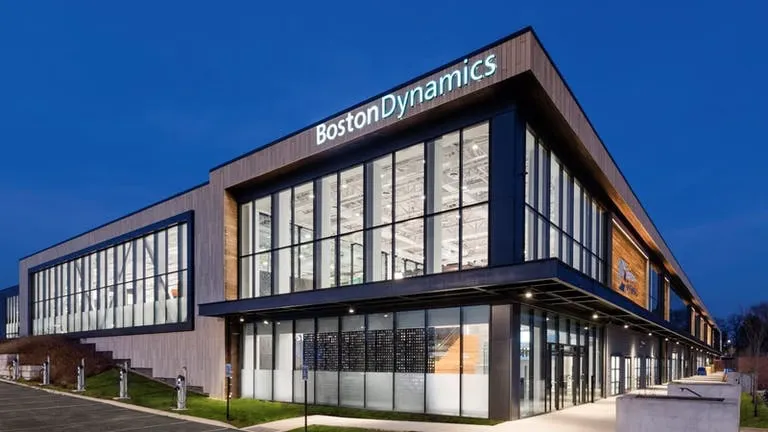 Boston Dynamics headquarters exterior with company signage, Waltham, Massachusetts